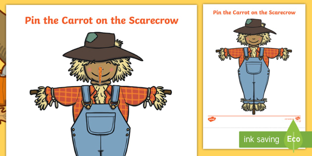 Pin the Carrot on the Scarecrow Game
