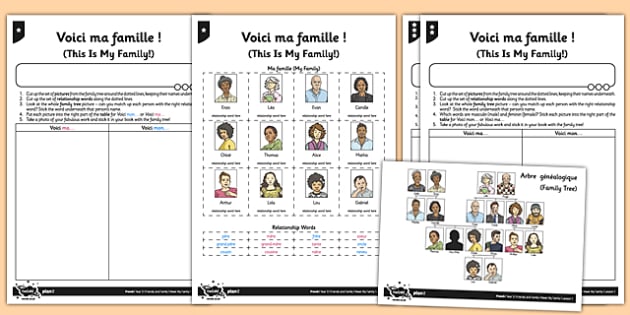 french lesson family french la famille worksheet french