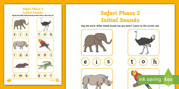 Safari Phase 2 Initial Sounds Activity Teacher Made