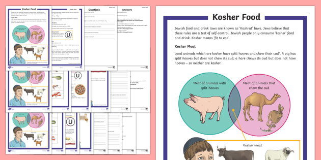 Kosher Food Differentiated Reading Comprehension Activity