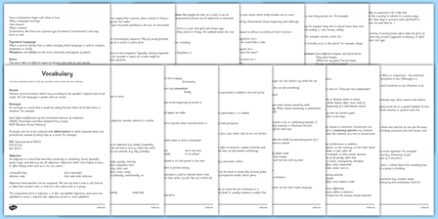 free ks2 vocabulary pdf vocabulary explanation sheet