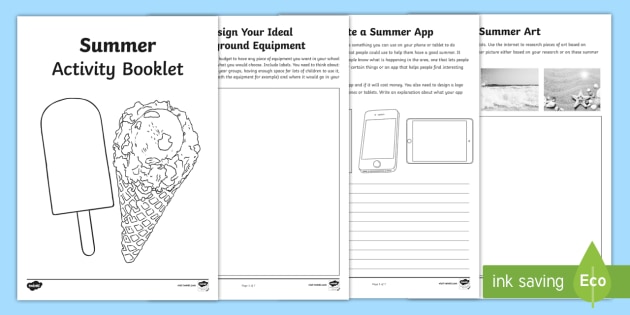 summer holiday homework booklet