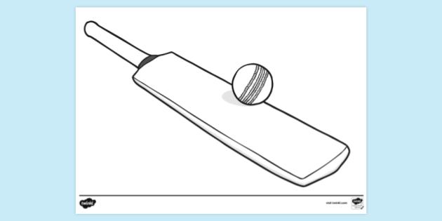 Premium Vector | A cricket bat and ball cricket oneline drawing-saigonsouth.com.vn