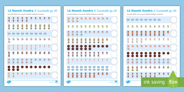 Là Naomh Anndra - A&#x27; Cunntadh gu 20 Duilleagan Obrach