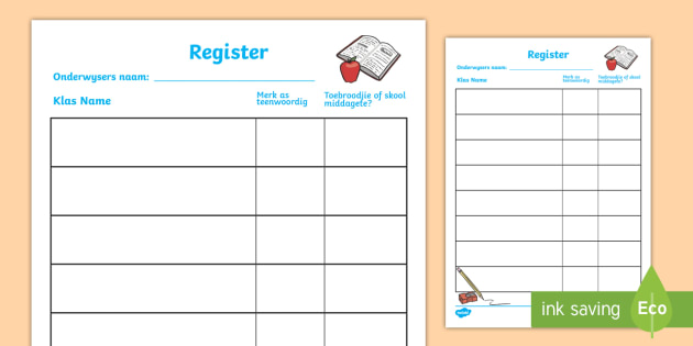 Skool rolspeel register - Skool rolspeel regsiter