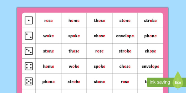 Phase 5 Roll and Read Mat o-e (teacher made)