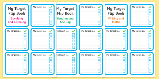 Personal Target Flip Book - Target, flip book, my targets, aims