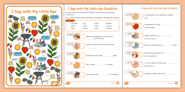 Summer-Themed I Spy with My Little Eye Activity