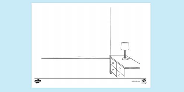 Bedroom Wall Colouring Page | Colouring Sheets