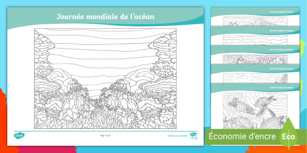 Feuilles de coloriage sur la Journée mondiale de l'océan