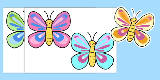 colorful butterfly cut outs teacher made