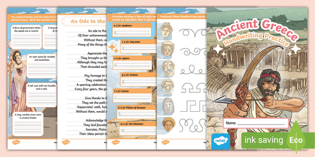 KS2 Ancient Greece Handwriting Practice Booklet