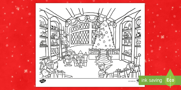 Santa S Workshop Coloring Sheet Teacher Made