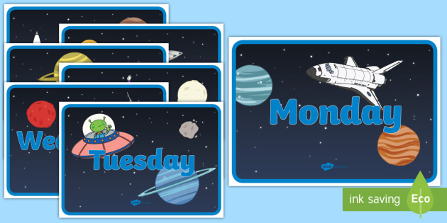 Space Themed Days of the Week Posters (teacher made)