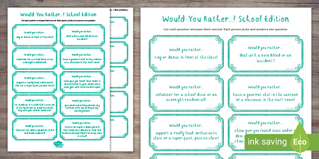 Would you rather pre intermediate - Recursos didácticos