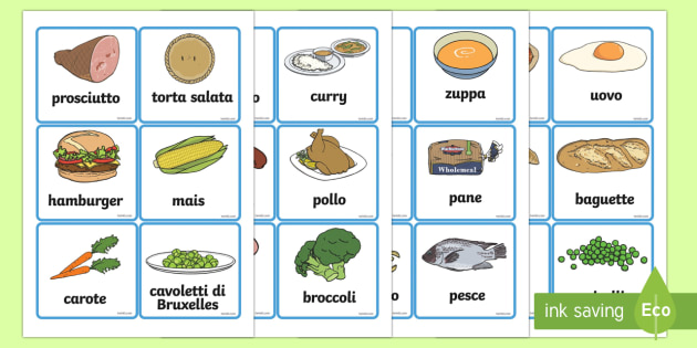 Illustrazioni degli Alimenti - cibo, nome, vocaboli, immagine