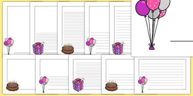 Birthday Page Borders - Free Birthday Card Frames - Twinkl