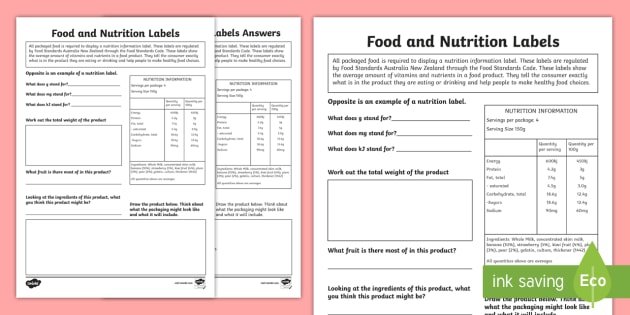 food and nutrition worksheet teaching resources