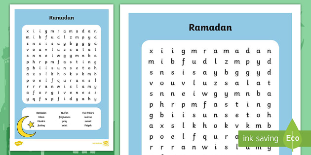 ramadan islamic word search teacher made
