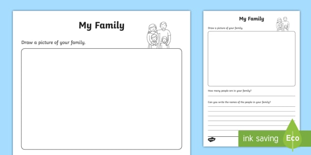 * NEW * All About My Family Activity Sheet - Myself, Oral