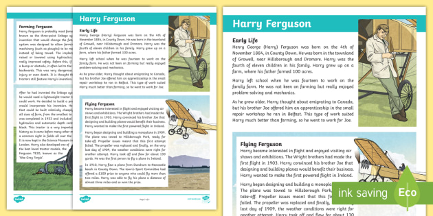 Harry Ferguson Fact File (teacher made)