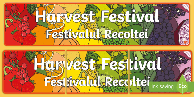 Harvest Festival Display Banner English Romanian Harvest