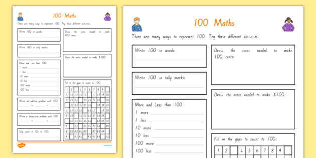 100 days of school maths worksheet worksheet worksheet