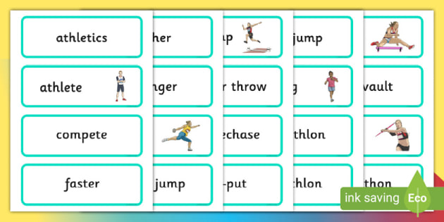 Athletics Word Cards (teacher-made)