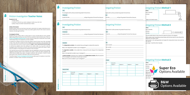 Friction Practical Investigation Ks3 Physics Beyond