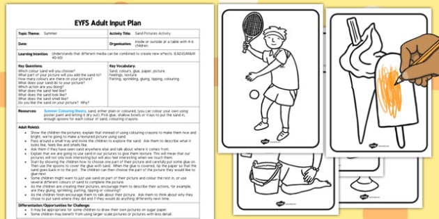 Sand Pictures EYFS Adult Input Plan And Resource Pack