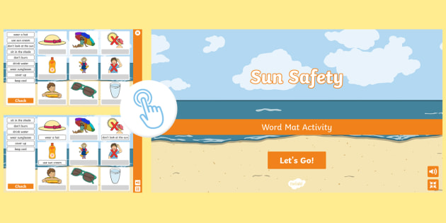 Sun Safety Interactive Word Search