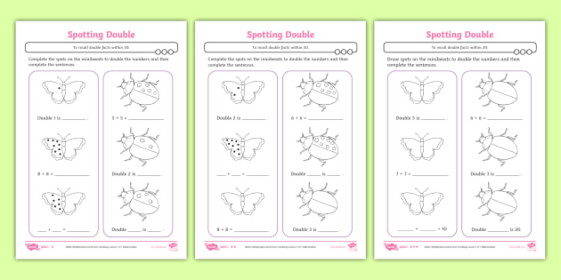 👉 Year 1 Maths Doubling Activity Sheets Multiplication