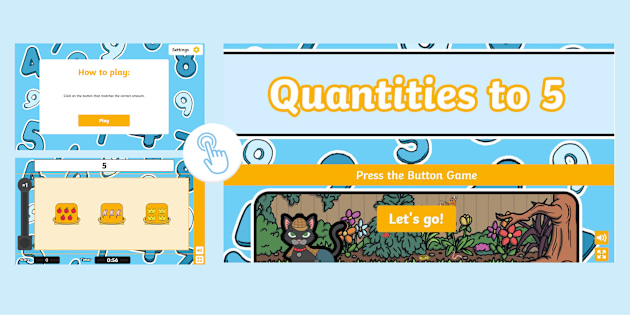 Quantities to 5 EYFS Press the Button Maths Game - Twinkl