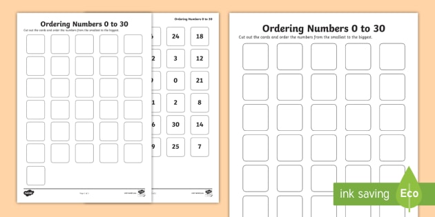 Ordering Numbers 1 To 30 Activity teacher Made 
