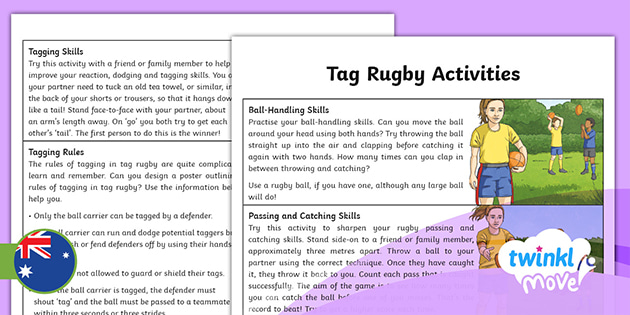 Move Pe Year 4 Tag Rugby Home Learning Tasks Teacher Made