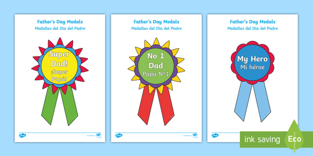 Father's Day Printable Badges English/Spanish (teacher made)