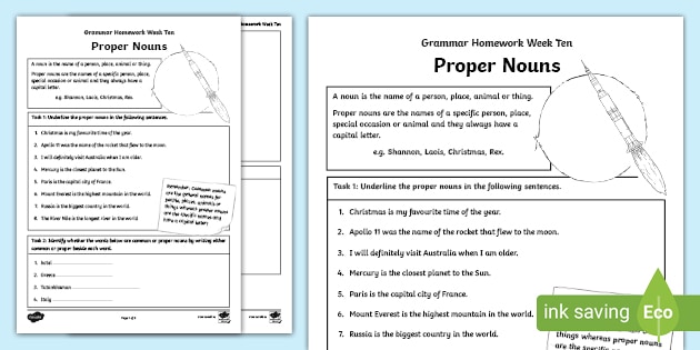 grammar homework year 3