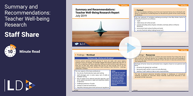 Summary and Recommendations: Teacher Wellbeing Research