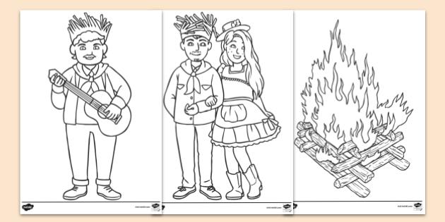 FREE! - Desenhos de Festa Junina para Colorir