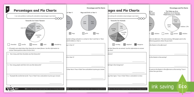 Year 6 Pie Chart Worksheets