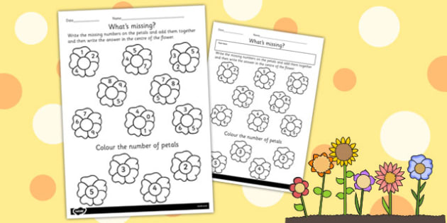 number flowers worksheet teacher made