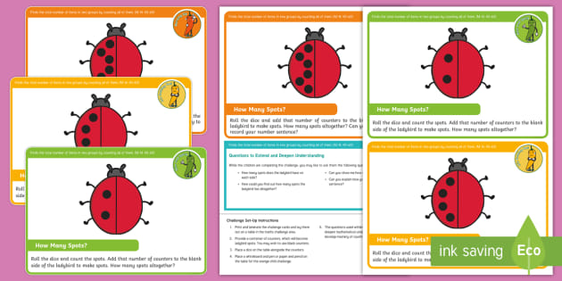 EYFS Maths Addition Chilli Challenges: Ladybird Spots