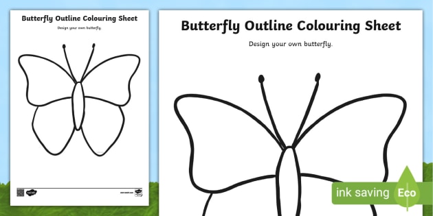 butterfly outline coloring sheet teacher made
