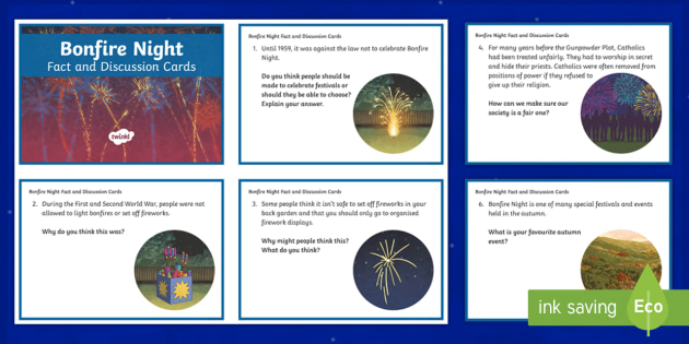 Bonfire Night Discussion Cards for KS2 (teacher made)