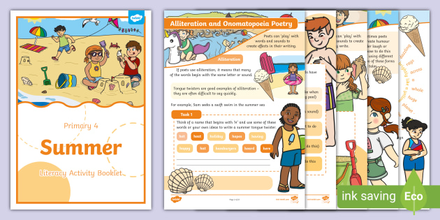 Summer Literacy Activity Booklet Primary 4 (teacher-made)