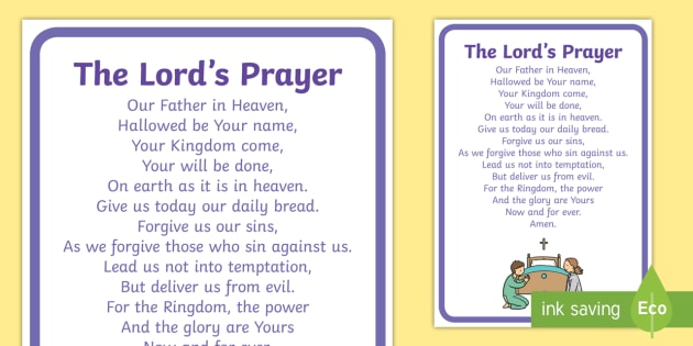 The Lord's Prayer Display Posters - Church, Christian, Lord's prayer ...