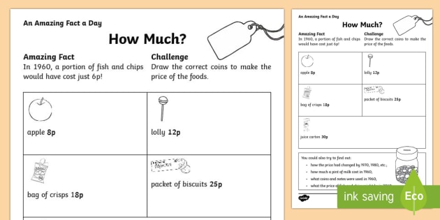 How Much? Worksheet / Worksheet