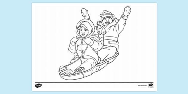 FREE! - Sled Colouring Page Printable | Colouring Sheets