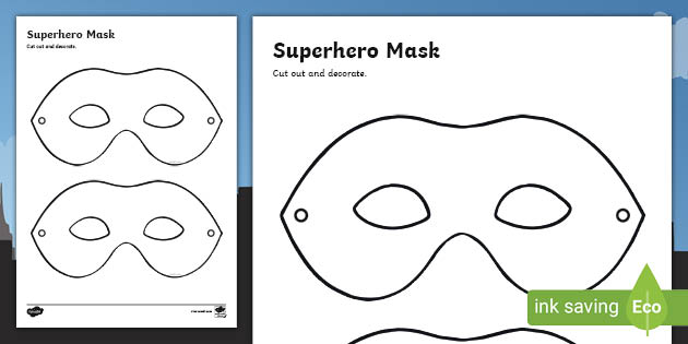 mask template hero Superhero Masks Design Activity