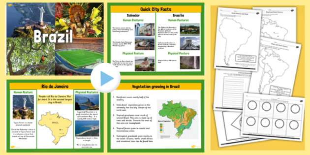 Brazil Geography KS2 Geography Resources Teacher Made   T2 G 329 KS2 Brazil Lesson Teaching Pack Ver 1 